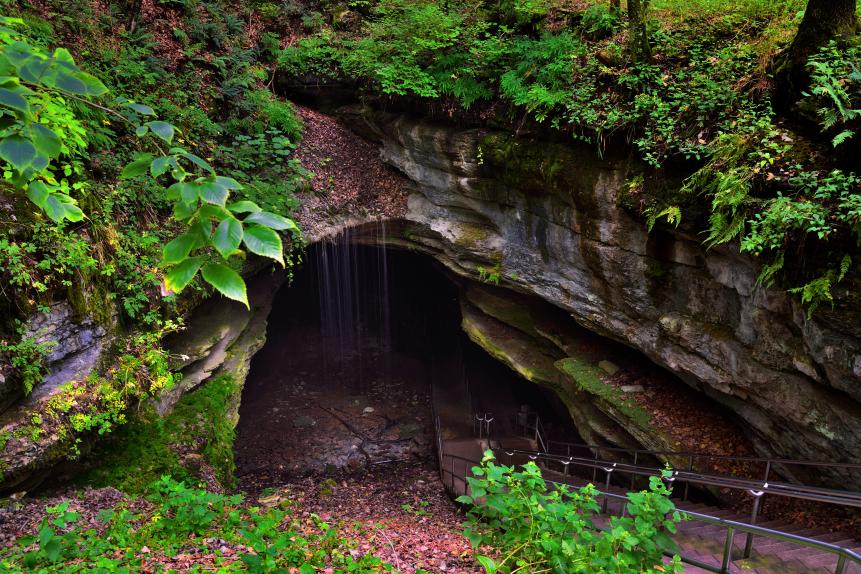 Historic Entrance and Rain-Fed Waters. A location I'd read and seen from others in their images about this famous cave entrance in Mammoth Cave National Park. It was only in seeing it that I really began to appreciate the wonder of a place to not just be explored but also a subtleness of beauty. In most of my past national park travels, I'd walked amongst the mountains with the grand views seen. Here I had what amounted to a simple cave entrance but on the next day, I'd see a hint of what lied beyond the stairs to the image right...