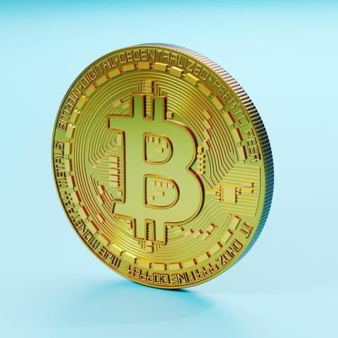 A Bitcoin coin, 3D Illustration.